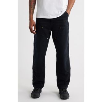 Carhartt Work in Progress Double Knee Pants in Black (Stone Canvas) at Nordstrom, Size 32 X 32