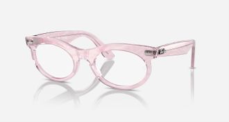 Ray-Ban Womens Rx2242V 8292 Wayfarer Oval Change Eyeglass Frames In Polished Photo Waves Purple