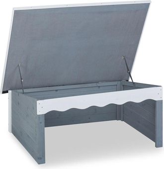 Relaxdays Garage per Tagliaerba, Universale, in Legno, Tetto Apribile, Spiovente, Catramato, hlp 46 x 108 x 82cm, Grigio - Relaxdays