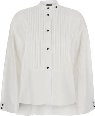 Emporio Armani Katoenen blouse met lange mouwen - Dames - Blouses - Wit - XS - Katoen - Overhemden