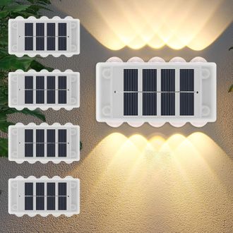 OEM Aplique Solar De Pared Para Exteriores De 4 Piezas, 10 Led, Iluminaci&oacute;n Solar Ascendente Y Descendente Para Jardines Exteriores, Aplique Solar De Pare