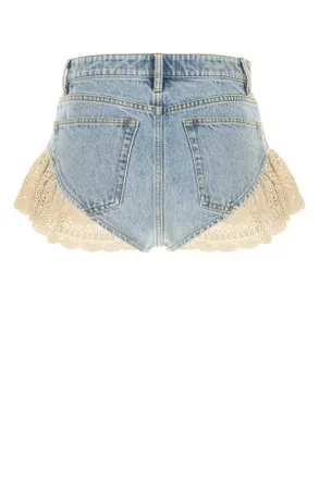 Frame Denim Womens Denim The Crochet Shorts Otlw Exterior: Cotton