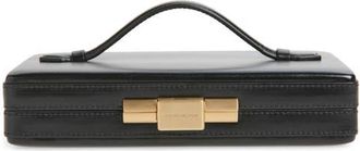 Victoria Beckham Leather Top Handle Box Clutch in Black at Nordstrom