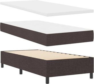 vidaXL Box Spring Bed with Mattress Dark Brown 90 x 190 cm Fabric vidaXL