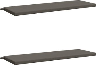 vidaXL Cojines Para Banco De 2 Piezas Soest 2 Uds. 100% Poli&eacute;ster Gris Vidaxl