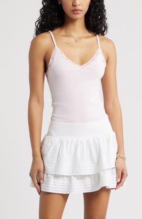 BP. Lace Trim V-Neck Camisole in Pink Soda at Nordstrom, Size Xx-Small