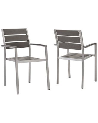 ModWay Shore Set Of 2 Outdoor Patio Aluminum Dining Armchair