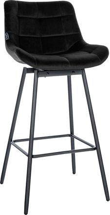 Clp Taburete De Bar Weston Giratorio 180 Grados Taburete Alto Con Respaldo Y Asiento Acolchado Negro Terciopelo