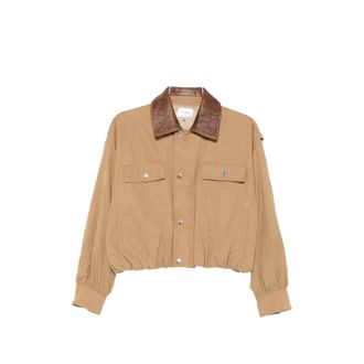 Frame Denim Leather-collar Jacket