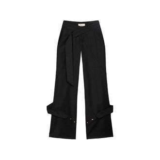 Blumarine Wijde broek - Dames - Broeken - Zwart - Maat: 2XS Wol