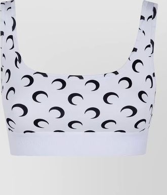 Marine Serre moon jersey sports bra elastic band