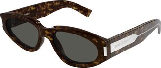 Saint Laurent Ladies Black Round Sunglasses SL618 002