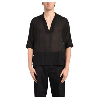 Tagliatore Short Sleeve Shirts, male, Black, Size: 4XL Short Sleeve Shirt