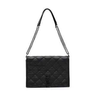 Saint Laurent Pre-owned Shoulder Bags, female, Black, Size: ONE SIZE Pre-owned Quilted Leather Shoulder Bag
