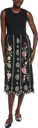 Johnny Was Mixed Media Linen Tank Dress