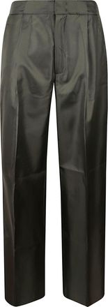 SA SU PHI High-Waisted Black Trousers with Structured Waistband and Pleated Front