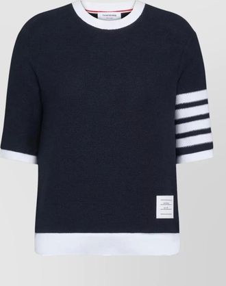 Thom Browne cotton piqu&eacute; t shirt crew neck stripes