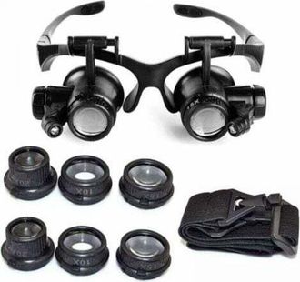 OEM Lupa Con Luz Led Ajustable De 10x, 15x, 20x Y 25x De Aumento Para Joyeros Y Relojeros