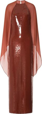 Alberta Ferretti Abito da sera con paillettes - Marrone