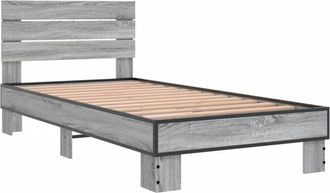 vidaXL Bed Frame without Mattress Grey Sonoma 75x190 cm Small Single Vidaxl