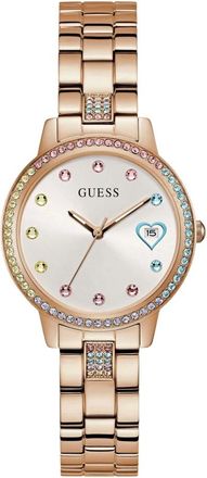 Guess Three of Hearts horloge - Dames - Accessoires - Roze - Maat: ONE Size