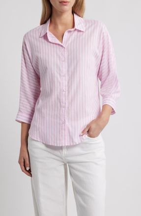 Beach Lunch Lounge Wells Stripe Shirt in Pink Icing at Nordstrom, Size Large