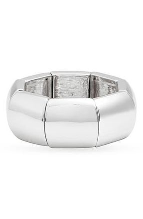 Open Edit Polished Square Stretch Bracelet in Silver at Nordstrom Rack