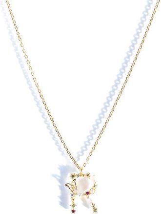 Girls Crew Flutterfly Initial Necklace in Gold at Nordstrom