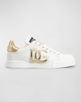 Dolce & Gabbana Bicolor Low-Top Leather Sneakers