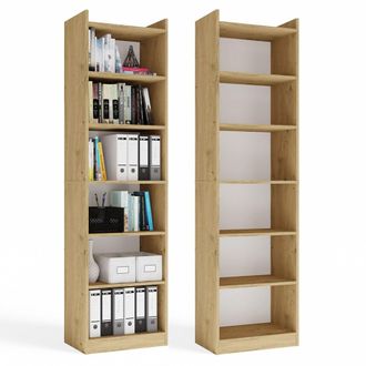 OEM Rimini Estante - 7 Estantes Para Libros Y Archivadores - 50x183x32 Cm - Roble Artisan