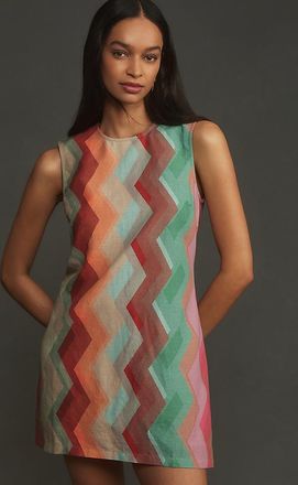 Conditions Apply Sleeveless Crew Neck Shift Mini Dress