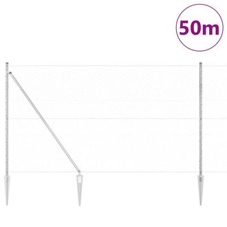 Berkfield Home Hexagon Fence 1.6x50 m Galvanised Steel in Silver