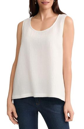 Jones New York Texture Cotton Tank in Natural White at Nordstrom, Size X-Large