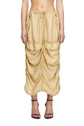 Diesel Cargo midi skirt in treated viscose-nylon - Skirts - Woman - Beige