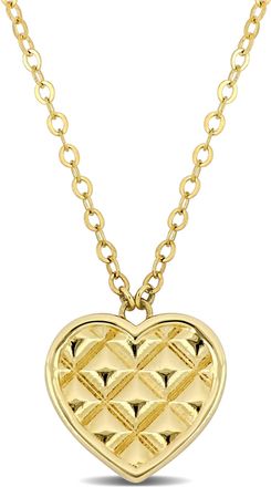 Mimi & Max Textured Heart Pendant with Chain in 10k Yellow Gold - 17 in