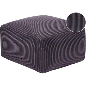 Beliani Puf De Pana Gris Oscuro 50 X 30 Cm Bolas Eps Reposapi&eacute;s Relleno S&oacute;lido Mukki