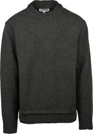 Maison Margiela Maglione Girocollo - Heren - Ronde hals truien - Groen - M - Katoen - Truien & Vesten