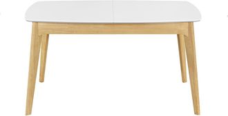 Miliboo Mesa Extensible N&oacute;rdica Blanca Y Madera Meena