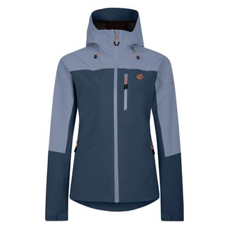 Dare 2B Dare 2B Dames/Dames Mountain Series Contrast Paneel Waterdichte Jas (Maanlicht Denim/Rainwashed)