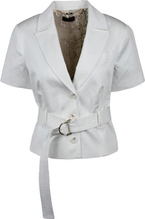 Liu Jo Kort Jasje - Dames - Blazers - Wit - XL - Katoen - Jassen