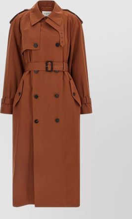 Saint Laurent trench coat double breasted buttoned cuffs epaulettes