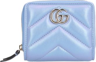 Gucci Blue Quilting Patent Leather Wallet (Bi-Fold) (Pre-Owned)