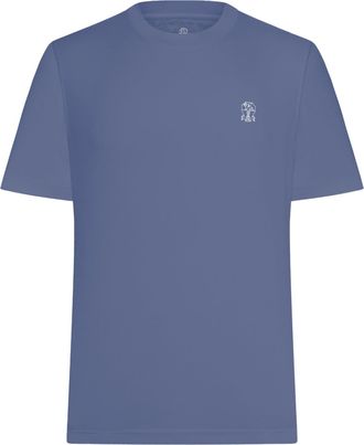 Brunello Cucinelli COTTON T-SHIRT WITH CONTRASTING LOGO PRINT - Brunello Cucinelli - Man