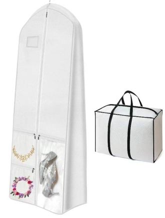 OEM Funda Protectora Para Vestido De Novia De 60x40x180cm - Plegable, 3 Bolsillos, Antipolvo, Apta Para Vestidos De Noche