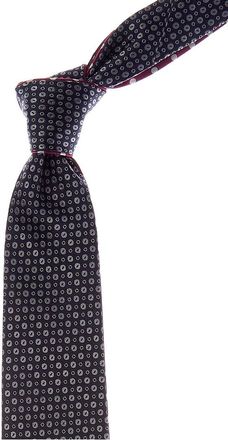 Canali Navy/Magenta Dots Reversible Silk Tie