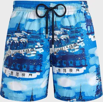 Vilebrequin Men & apos;s Paris-Print Swim Shorts