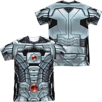Gildan Justice League of America Cyborg (Front/Back Print) Short Sleeve Adult Poly Crew Tee / T-Shirt