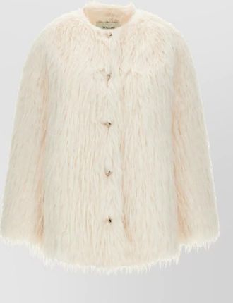 Loulou Studio faux fur long-sleeve coat