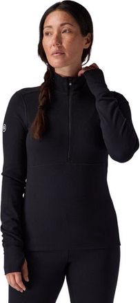 Backcountry Cedars RWS Merino Mid-Wt Baselayer 1/4-Zip Top - Womens in Black at Nordstrom, Size Xx-Large