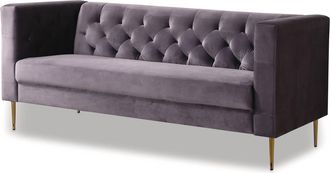 Habitat et Jardin Sof&aacute; Terciopelo bruce - 3 Plazas - Gris